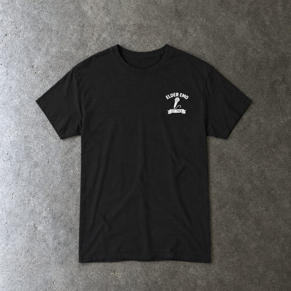 So What Happened Was John.... Tee in black, laid flat