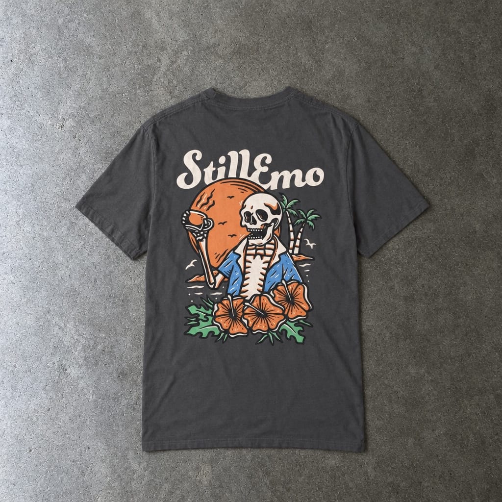 Still Emo Beach Club Tee on Comfort Colors Graphite / S