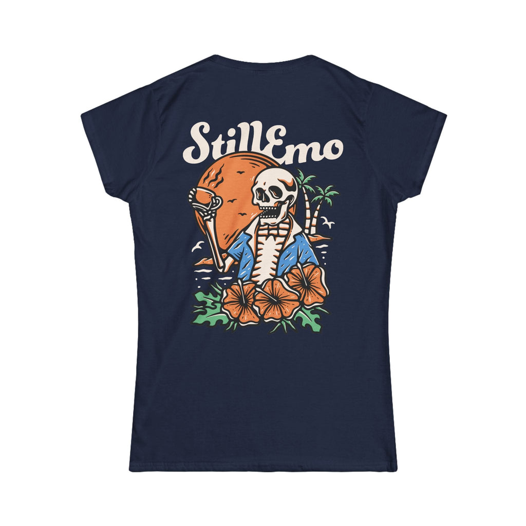 Still Emo Beach Club - Women's Tee CA S / Navy