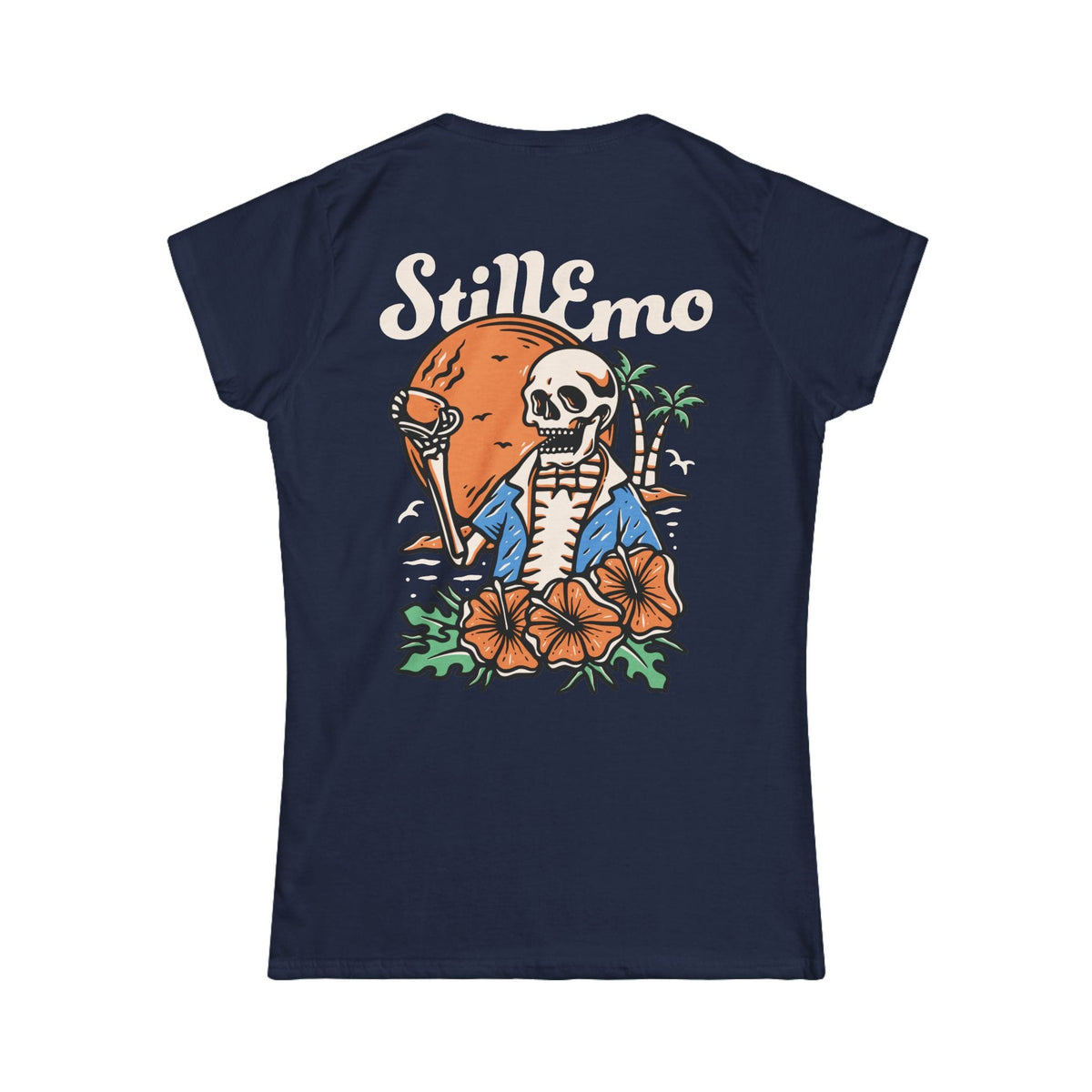Still Emo Beach Club - Women's Tee CA S / Navy