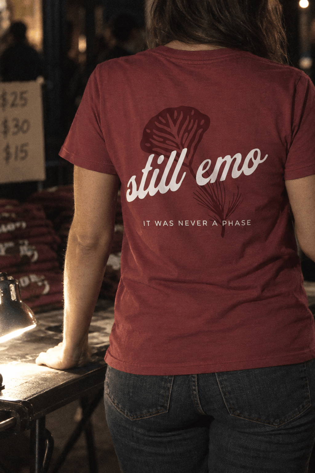 Still Emo Flower Tee on Comfort Colors