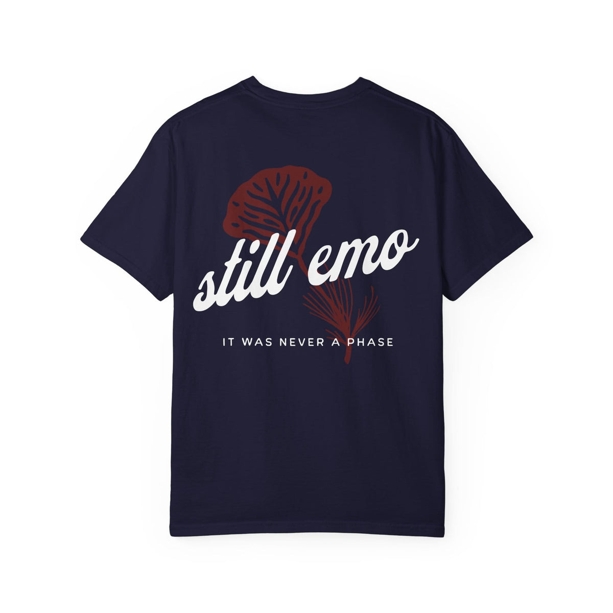 Still Emo Flower Tee on Comfort Colors True Navy / S