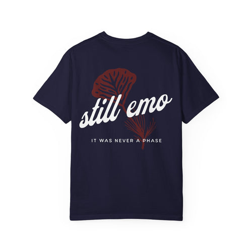 Still Emo Flower Tee on Comfort Colors True Navy / S