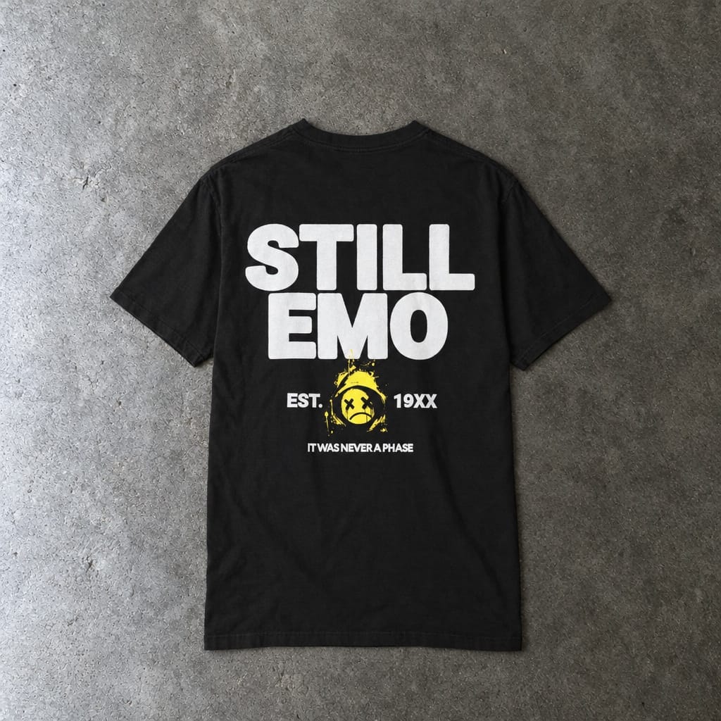 Still Emo Never A Phase Tee on Comfort Colors Black / S