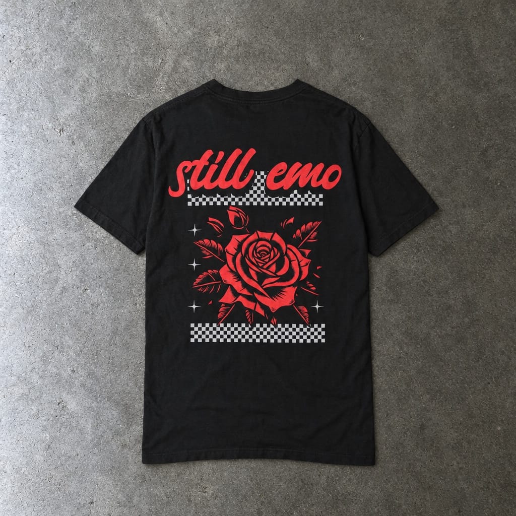 Still Emo Rose Tee on Comfort Colors Black / S