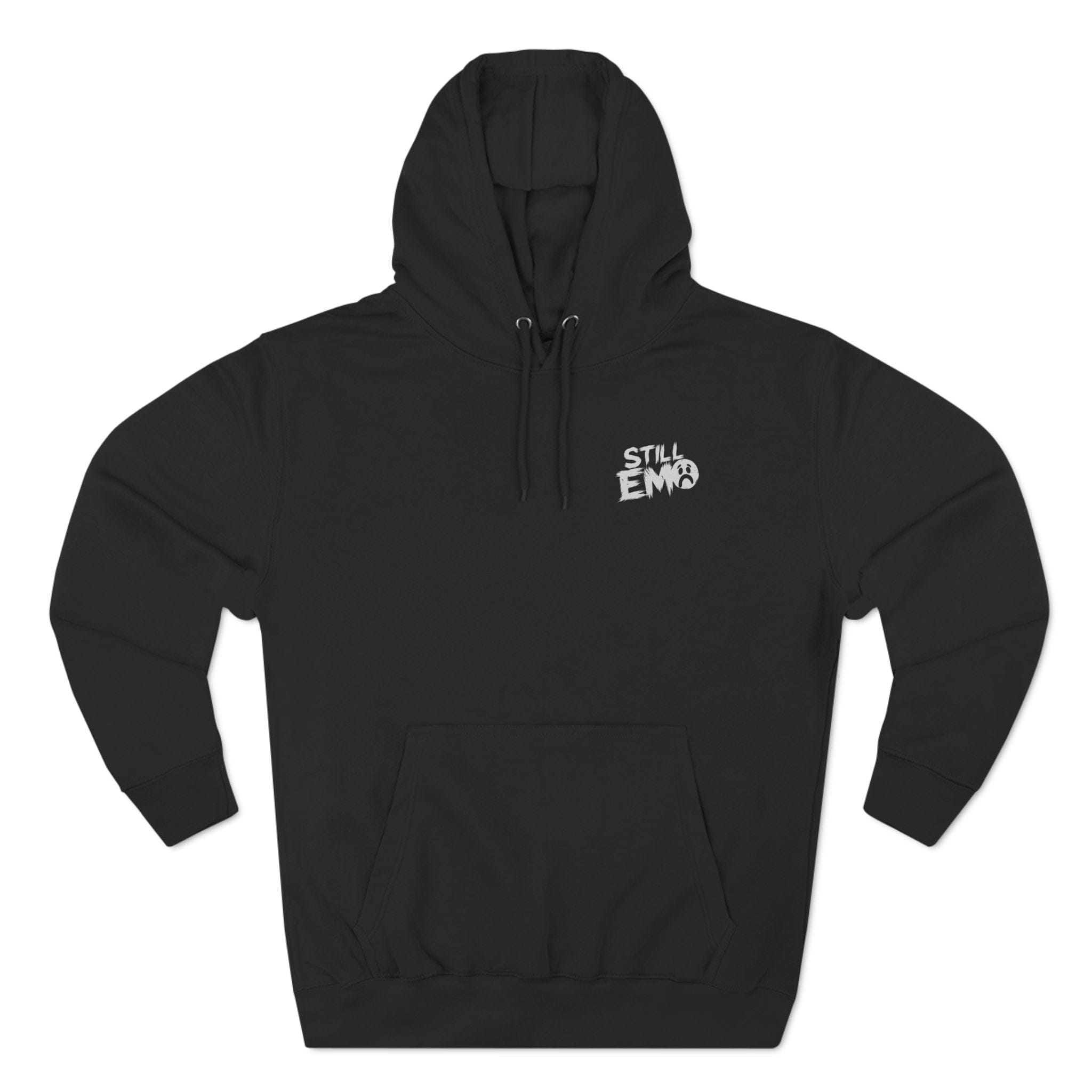 Still Emo Sad Face Badge Hoodie S / Black