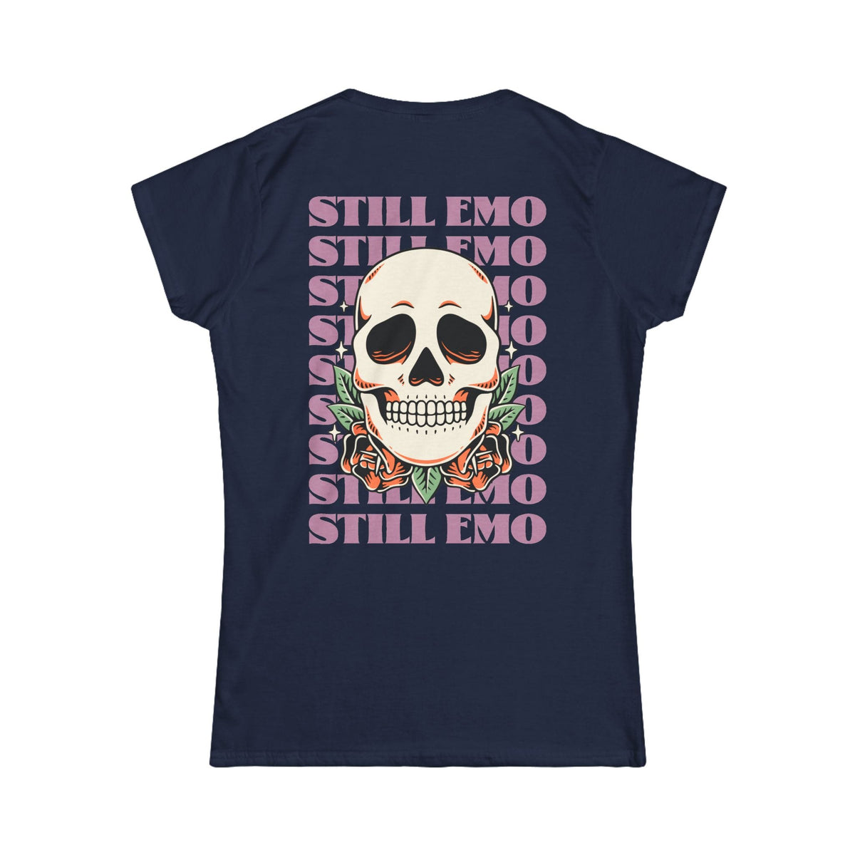 Still Emo Skull - Women's Tee CA S / Navy