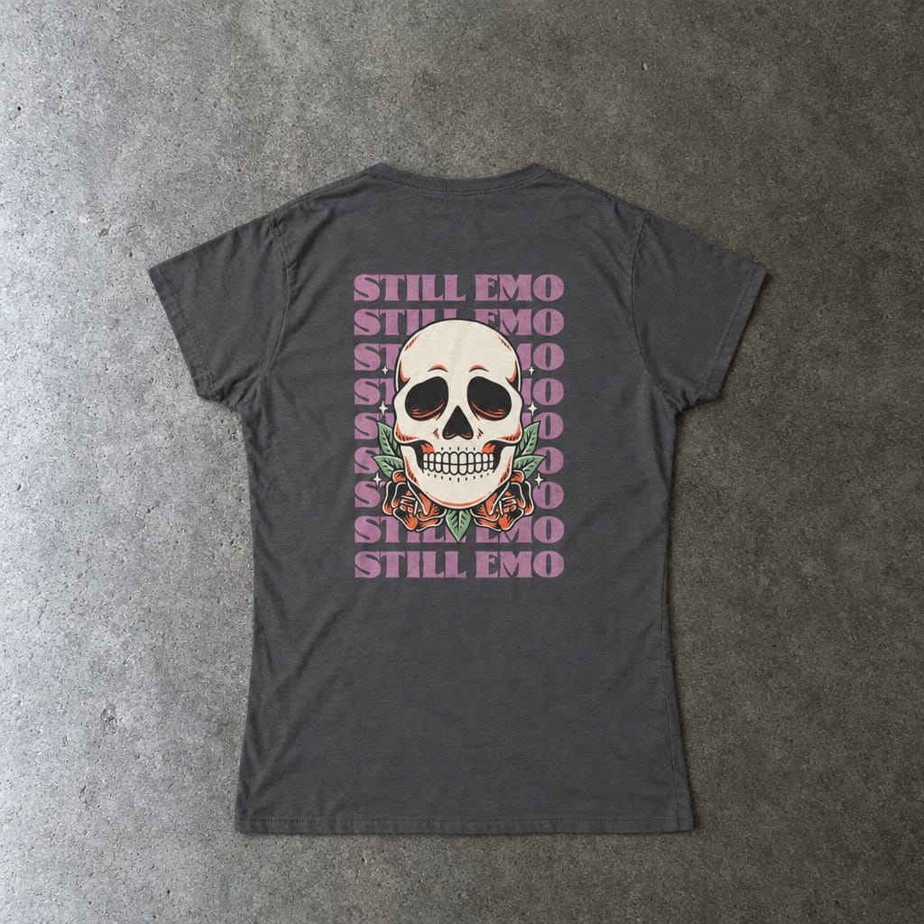 Still Emo Skull - Women's Tee S / Charcoal