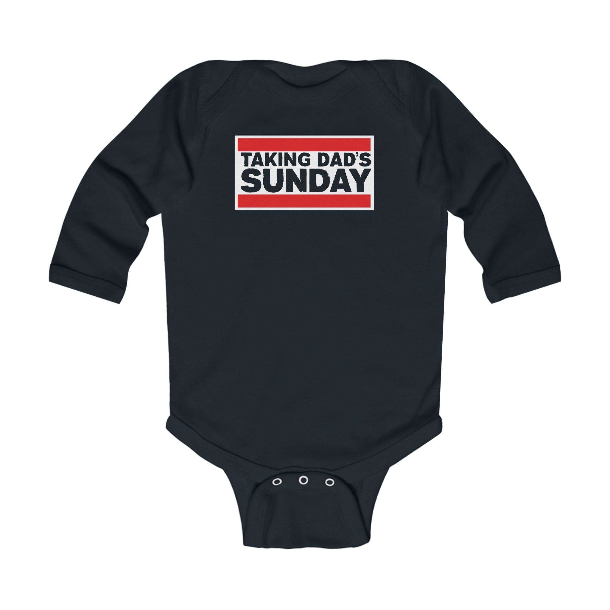 Taking Dad's Sunday - Long Sleeve Onesie Black / NB (0-3M)