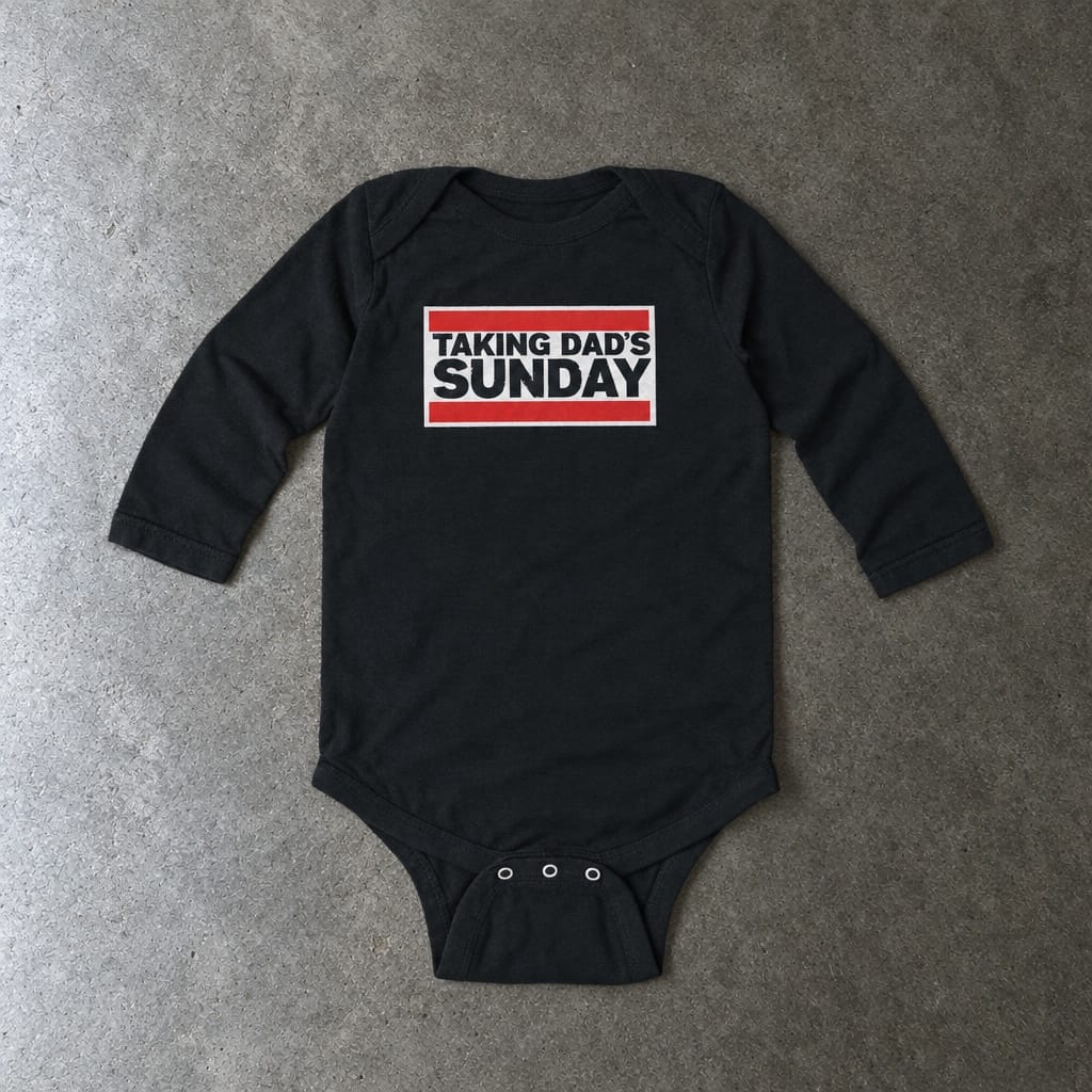 Taking Dad's Sunday - Long Sleeve Onesie Black / NB (0-3M)
