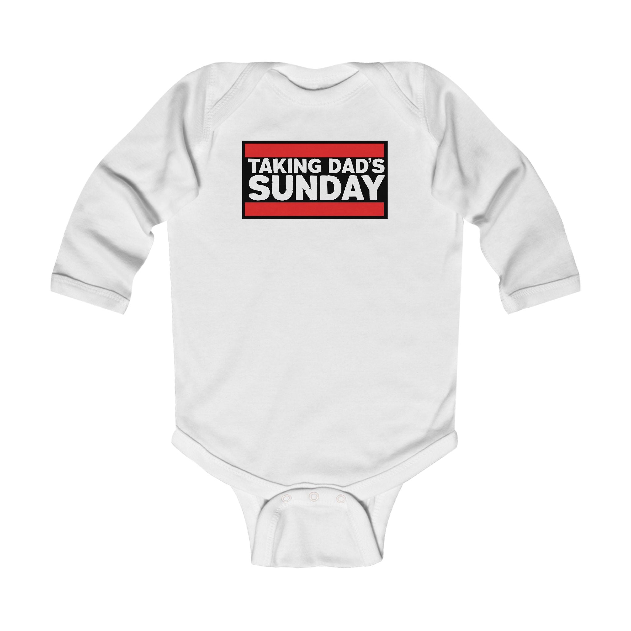 Taking Dad's Sunday - Long Sleeve Onesie White / NB (0-3M)