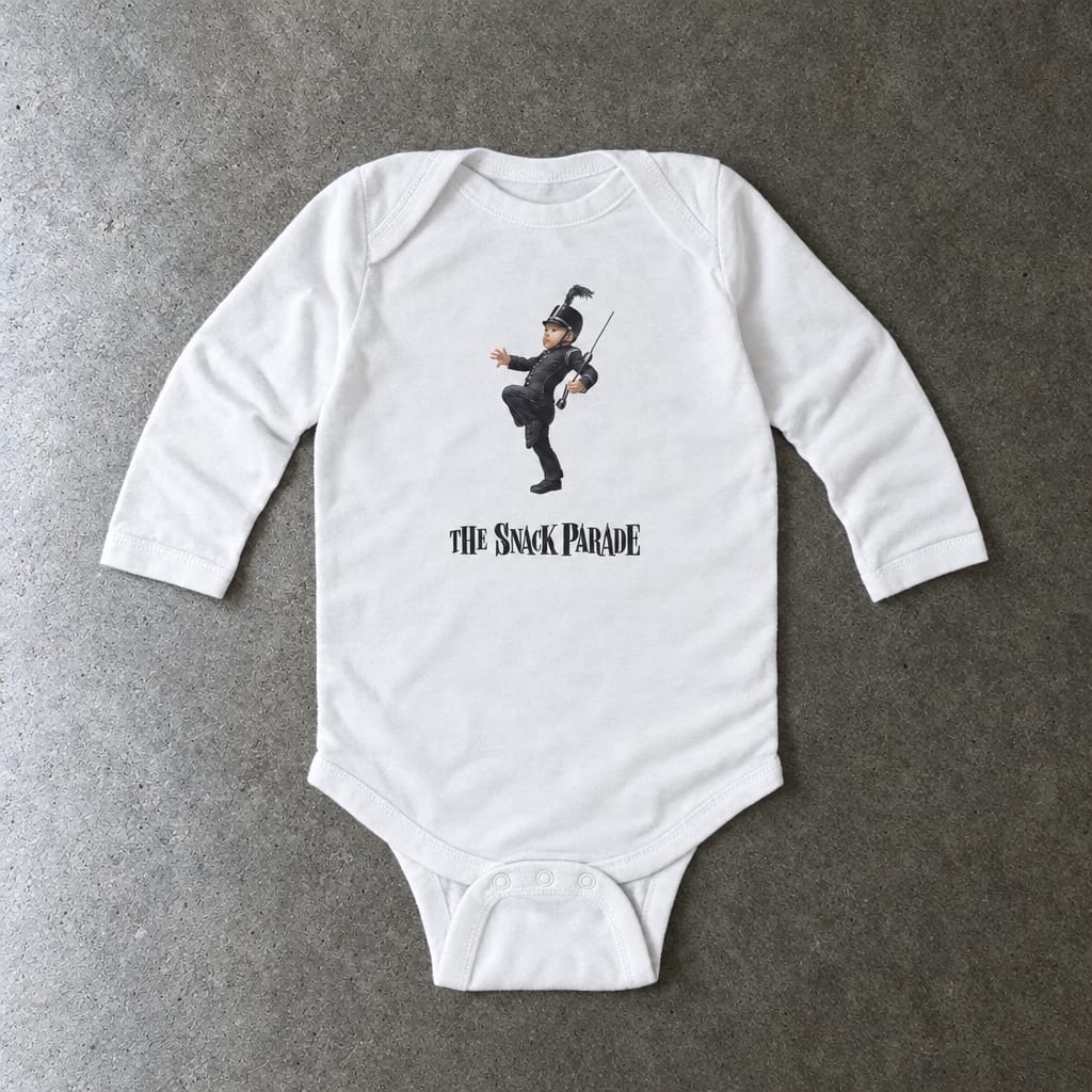 The Snack Parade - Long Sleeve Onesie White / NB (0-3M)
