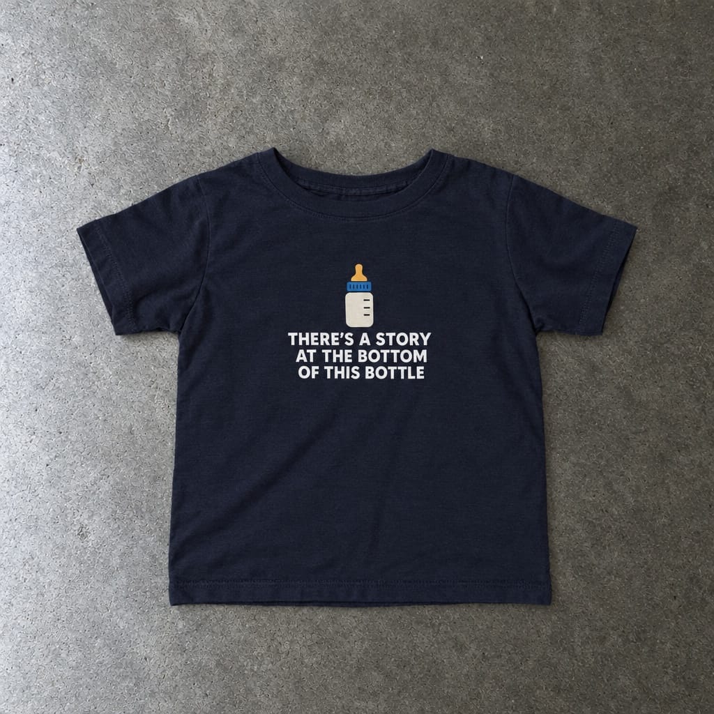 There's a Story at the Bottom of this Bottle - Infant Tee Navy / 6M