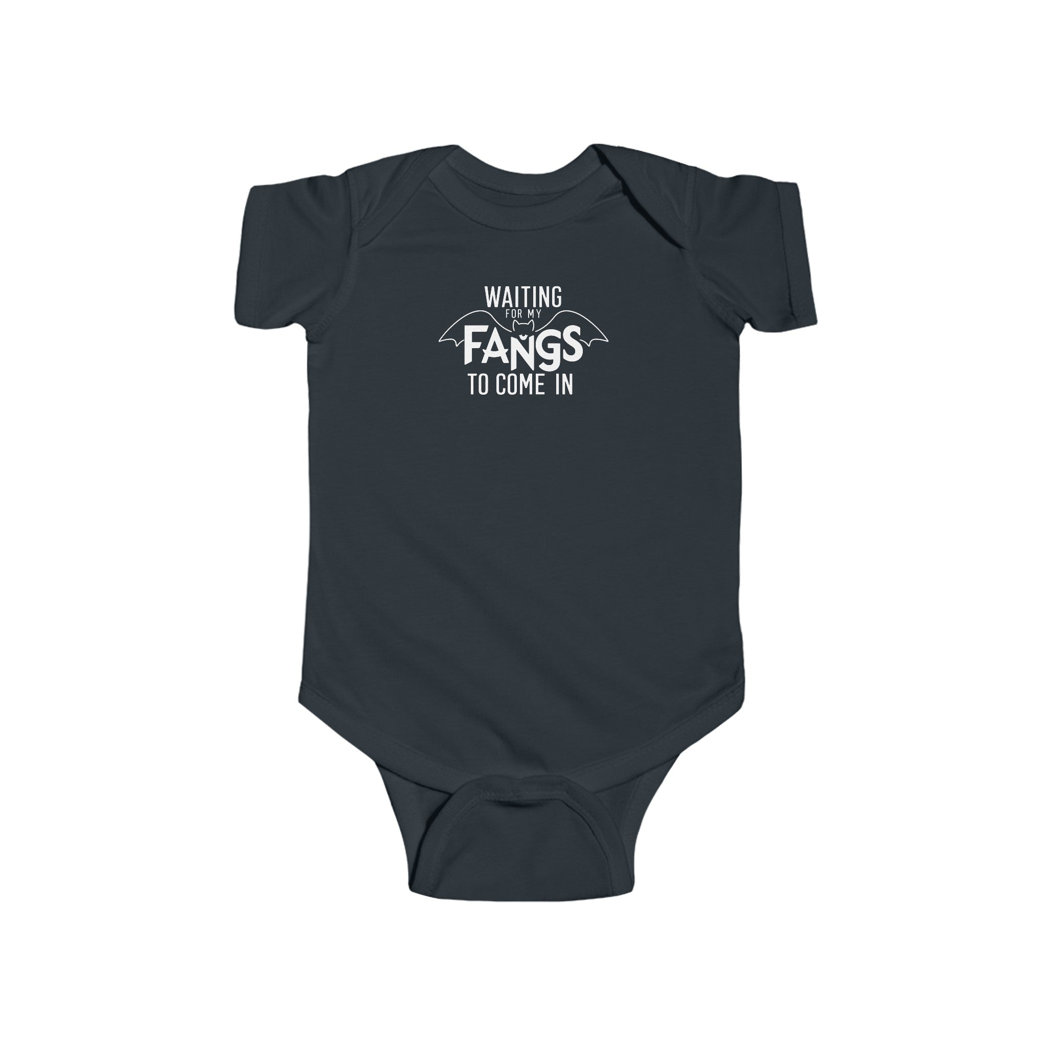 Waiting for my Fangs to Come In Onesie Black / 6M